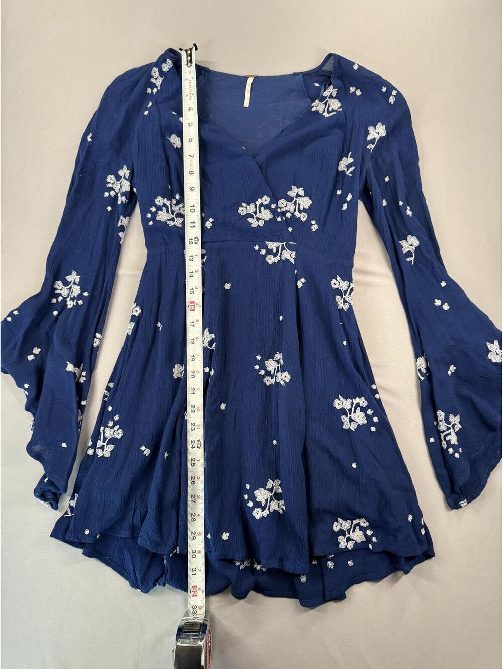 Free People | 0 | Jasmine Embroidered Mini Dress Bell Sleeve - Picture 3 of 6